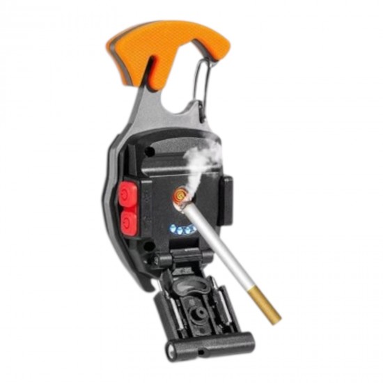 Niwalker Pro Kamp Feneri Çok Fonksiyonlu Fener Anahtarlık USB Çakmaklı Cam Kırıcı Kemer Kesici