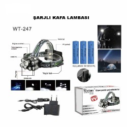 En Güçlü Kafa Feneri Çok Fonksiyonlu Ledli Watton Wt-247