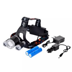 3 Başlıklı Şarjlı  Kafa Feneri  Watton Wt-256